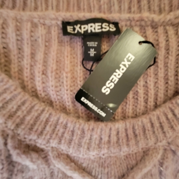 NWT Express Tan Cold Shoulder Wool Blend Sweater Dress Size Medium - Picture 4 of 4